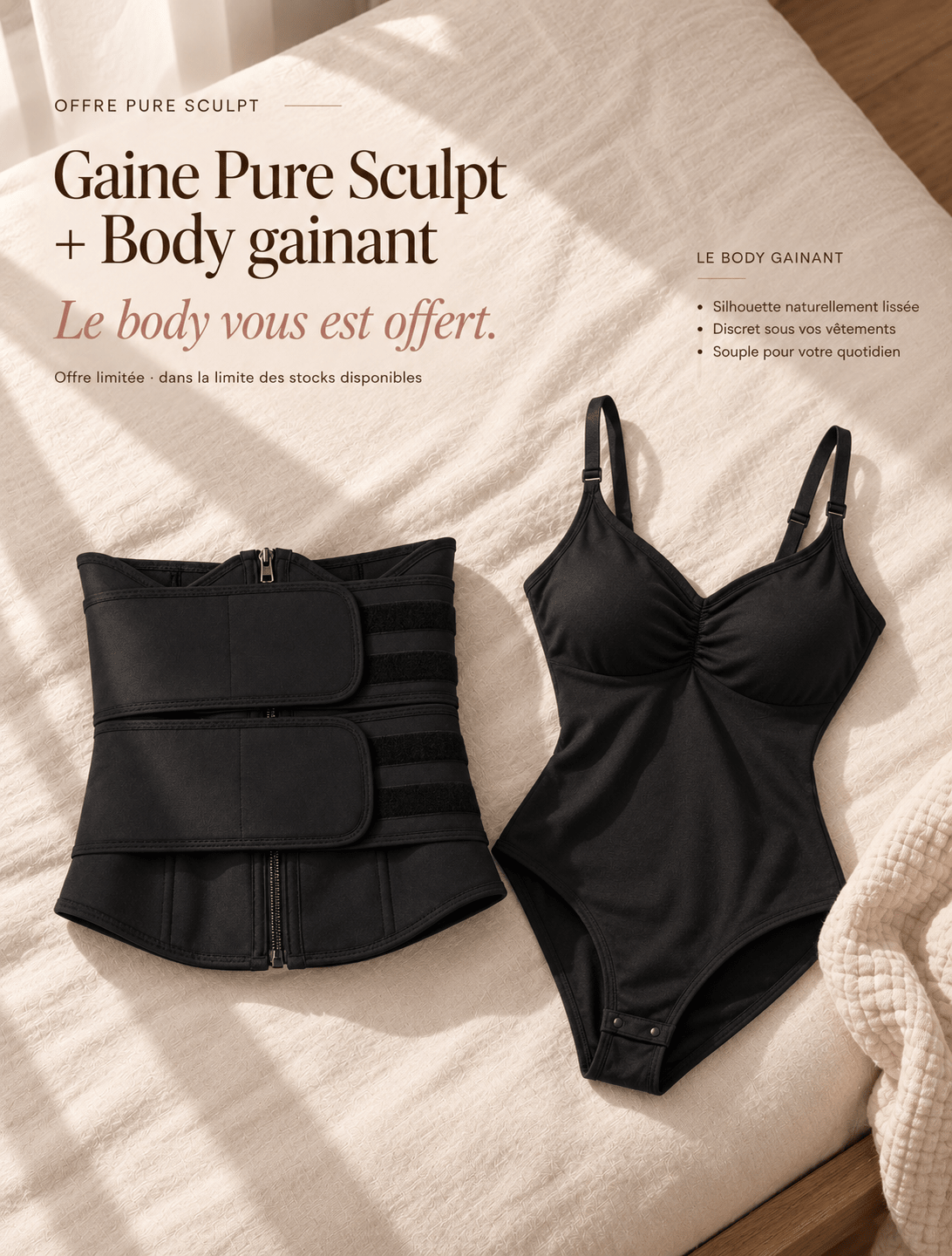 Gaine post-partum réglable — Maintien, confort & liberté de s’habiller - Pure Sculpt